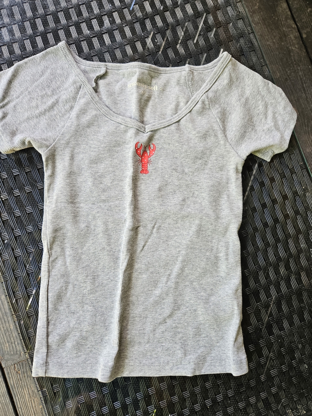 Aeropostale Gray Short Sleeve Tee with Red Lobster